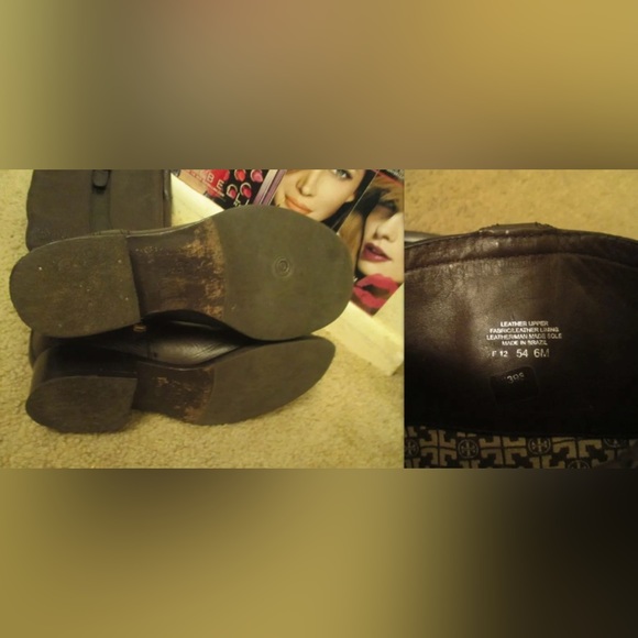 STUNNING Tory Burch Brown Elina Pebbled Leather Logo Boots $525+! SOLD OUT. - Picture 9 of 12